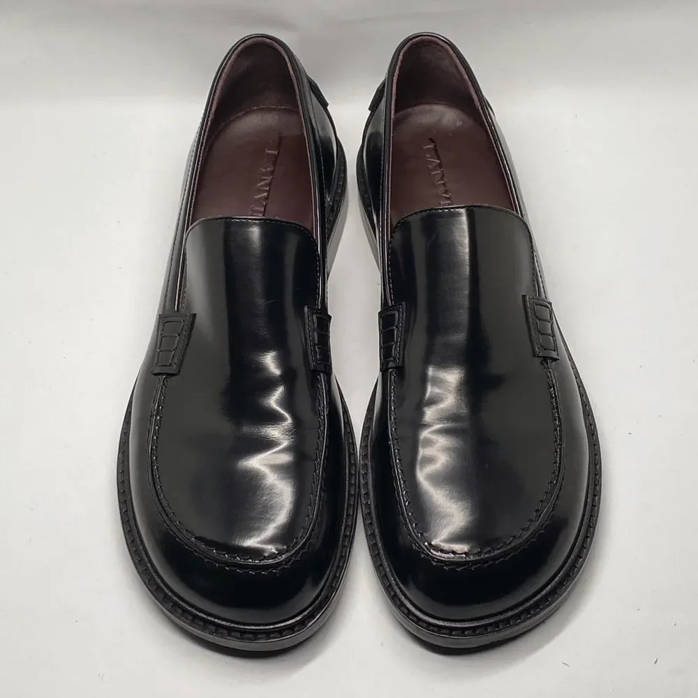 Lanvin Spinto polished leather loafers size 42/us size 9
